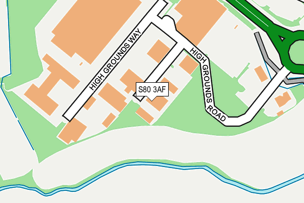 S80 3AF map - OS OpenMap – Local (Ordnance Survey)