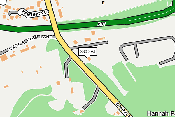 S80 3AJ map - OS OpenMap – Local (Ordnance Survey)