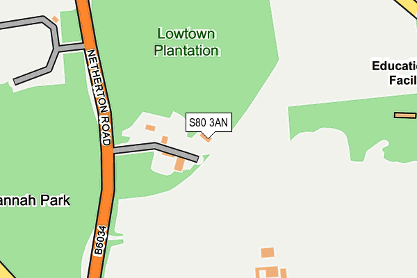 S80 3AN map - OS OpenMap – Local (Ordnance Survey)