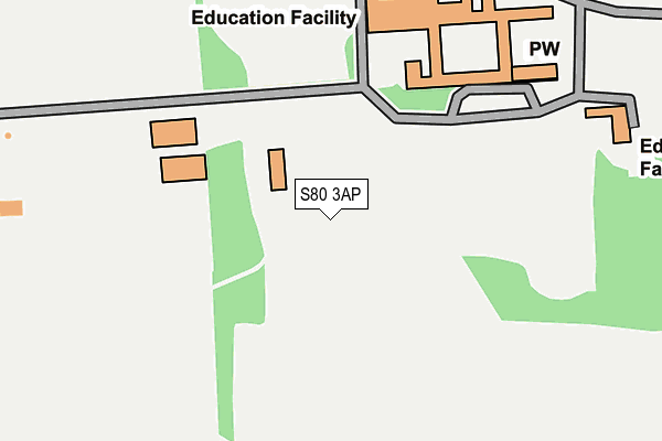 S80 3AP map - OS OpenMap – Local (Ordnance Survey)