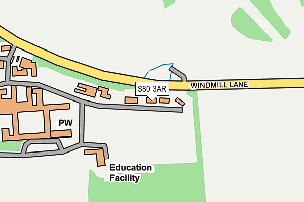 S80 3AR map - OS OpenMap – Local (Ordnance Survey)