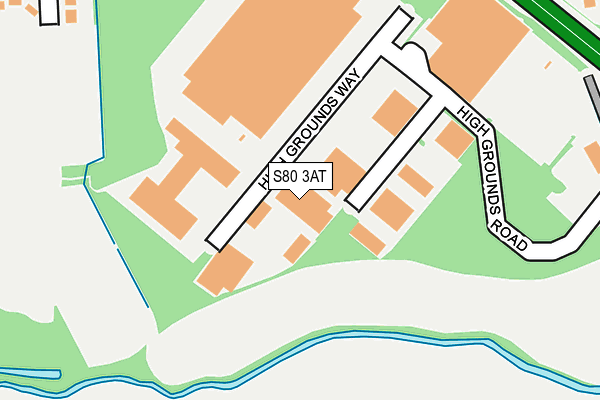 S80 3AT map - OS OpenMap – Local (Ordnance Survey)