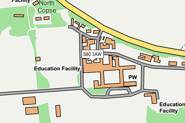 S80 3AW map - OS OpenMap – Local (Ordnance Survey)