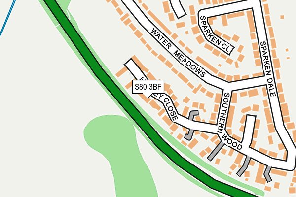 S80 3BF map - OS OpenMap – Local (Ordnance Survey)