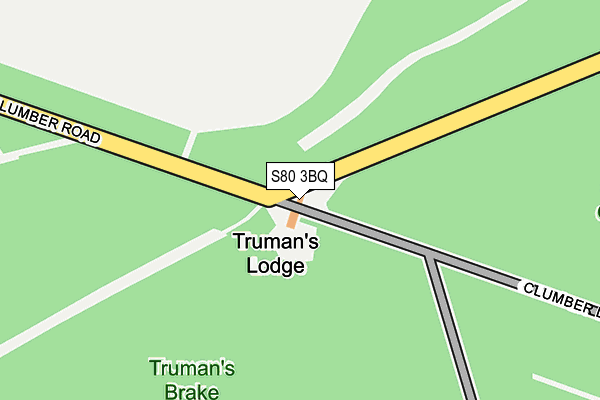 S80 3BQ map - OS OpenMap – Local (Ordnance Survey)