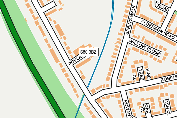 S80 3BZ map - OS OpenMap – Local (Ordnance Survey)