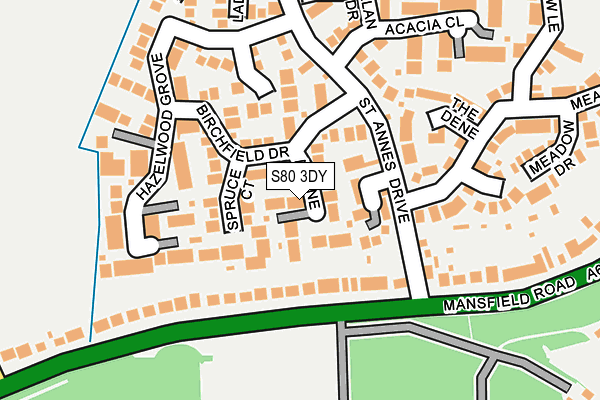 S80 3DY map - OS OpenMap – Local (Ordnance Survey)