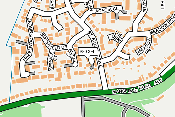 S80 3EL map - OS OpenMap – Local (Ordnance Survey)