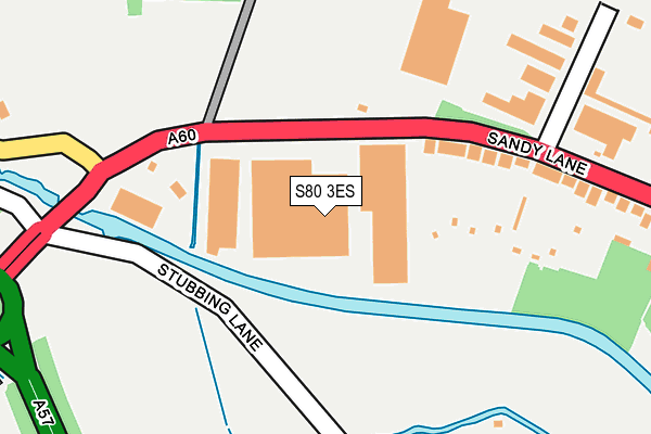 S80 3ES map - OS OpenMap – Local (Ordnance Survey)