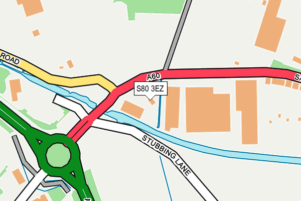 S80 3EZ map - OS OpenMap – Local (Ordnance Survey)