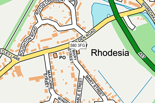 S80 3FG map - OS OpenMap – Local (Ordnance Survey)