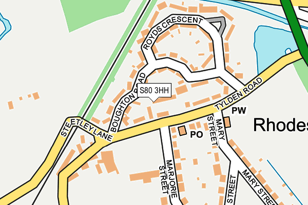 S80 3HH map - OS OpenMap – Local (Ordnance Survey)