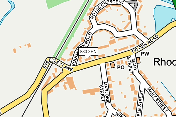 S80 3HN map - OS OpenMap – Local (Ordnance Survey)
