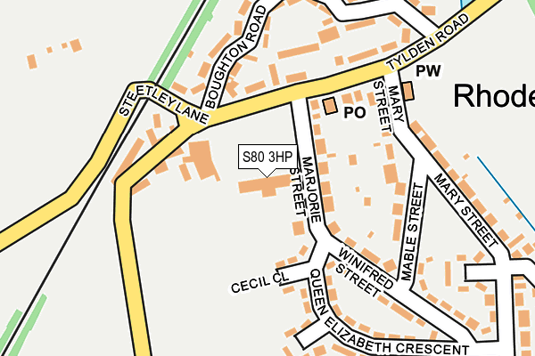 S80 3HP map - OS OpenMap – Local (Ordnance Survey)