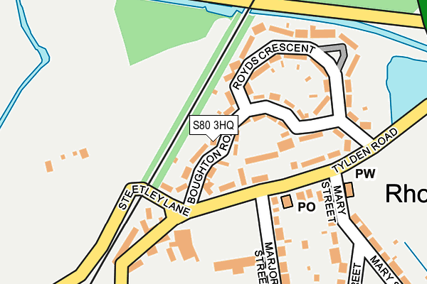 S80 3HQ map - OS OpenMap – Local (Ordnance Survey)