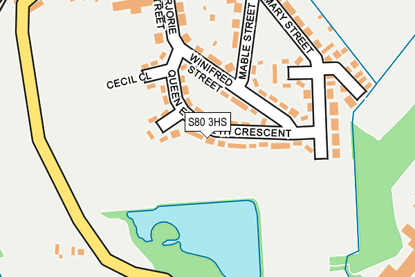 S80 3HS map - OS OpenMap – Local (Ordnance Survey)
