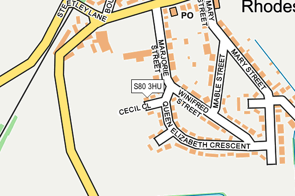 S80 3HU map - OS OpenMap – Local (Ordnance Survey)