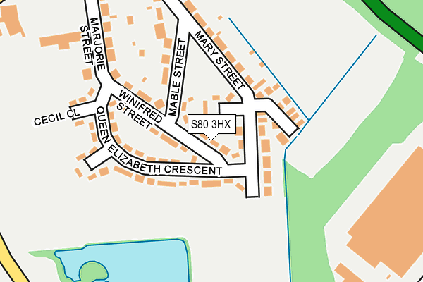 S80 3HX map - OS OpenMap – Local (Ordnance Survey)