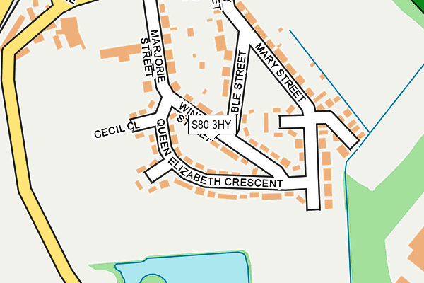 S80 3HY map - OS OpenMap – Local (Ordnance Survey)