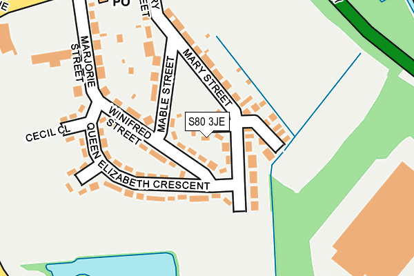 S80 3JE map - OS OpenMap – Local (Ordnance Survey)
