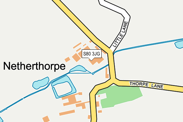 S80 3JG map - OS OpenMap – Local (Ordnance Survey)