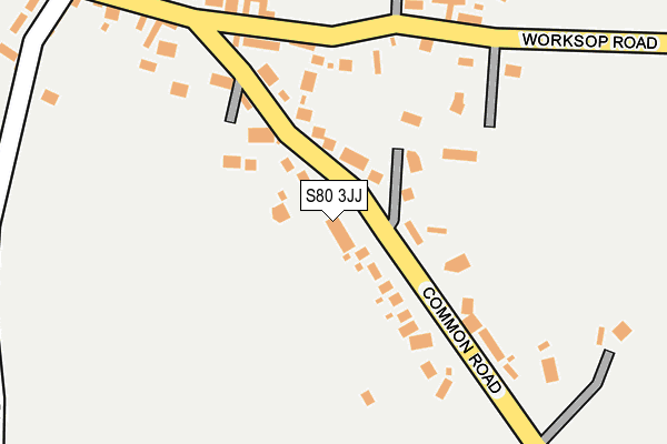 S80 3JJ map - OS OpenMap – Local (Ordnance Survey)