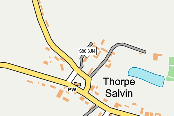 S80 3JN map - OS OpenMap – Local (Ordnance Survey)
