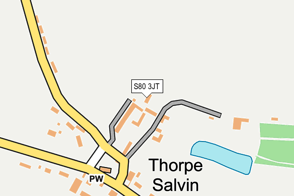 S80 3JT map - OS OpenMap – Local (Ordnance Survey)