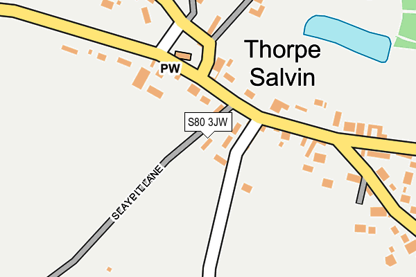 S80 3JW map - OS OpenMap – Local (Ordnance Survey)
