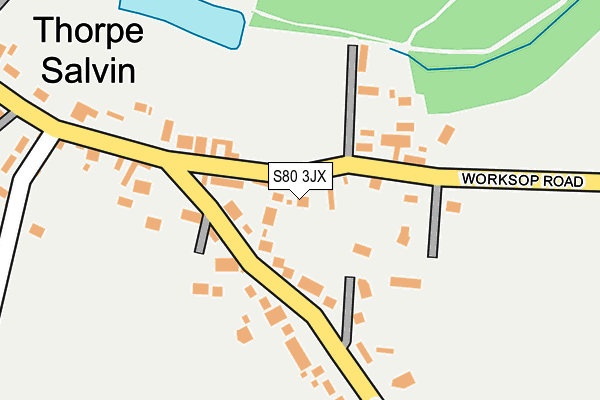 S80 3JX map - OS OpenMap – Local (Ordnance Survey)