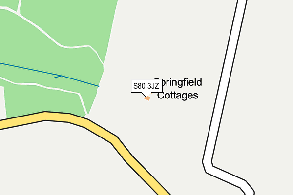 S80 3JZ map - OS OpenMap – Local (Ordnance Survey)