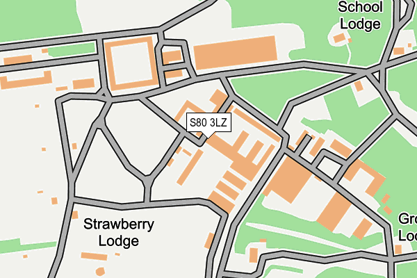 S80 3LZ map - OS OpenMap – Local (Ordnance Survey)