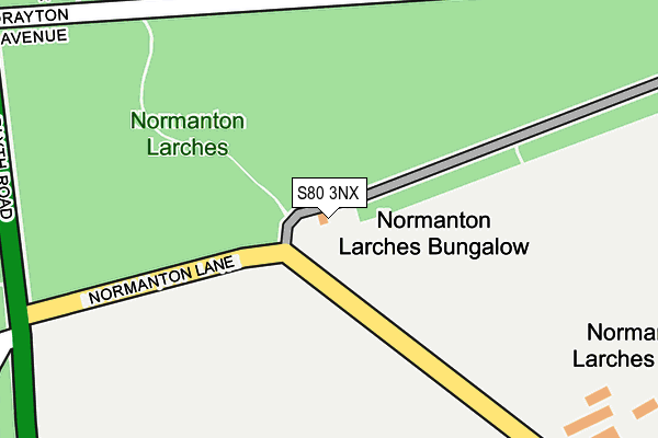 S80 3NX map - OS OpenMap – Local (Ordnance Survey)