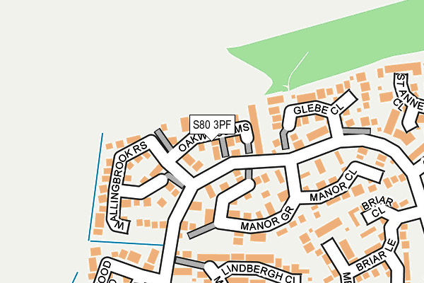S80 3PF map - OS OpenMap – Local (Ordnance Survey)
