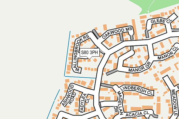 S80 3PH map - OS OpenMap – Local (Ordnance Survey)