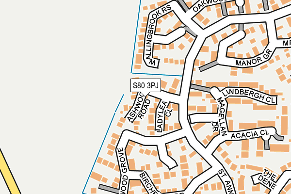 S80 3PJ map - OS OpenMap – Local (Ordnance Survey)