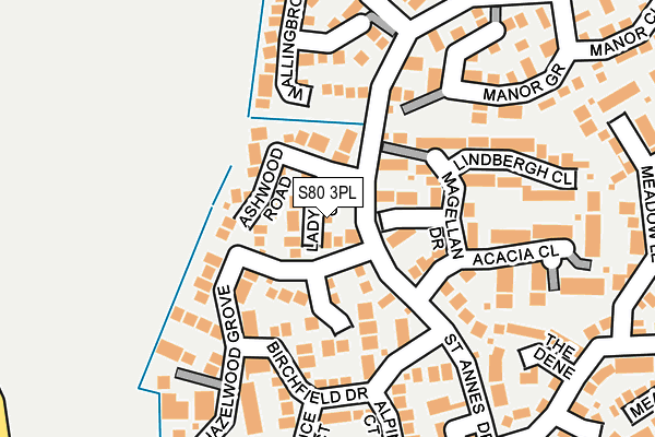 S80 3PL map - OS OpenMap – Local (Ordnance Survey)
