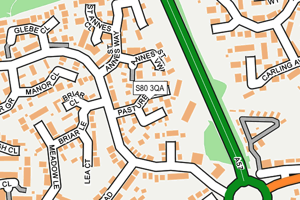 S80 3QA map - OS OpenMap – Local (Ordnance Survey)