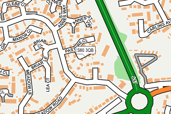 S80 3QB map - OS OpenMap – Local (Ordnance Survey)