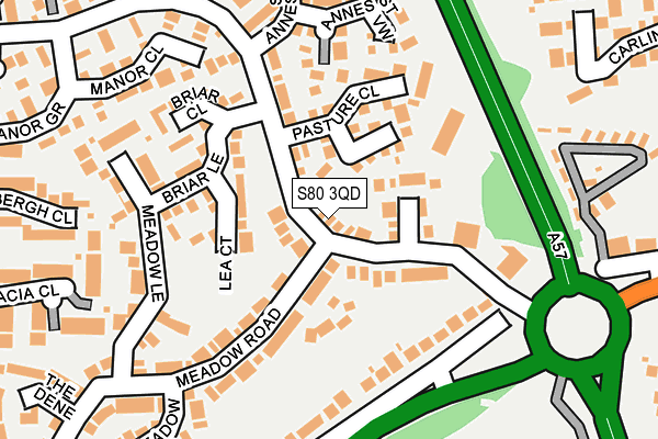 S80 3QD map - OS OpenMap – Local (Ordnance Survey)