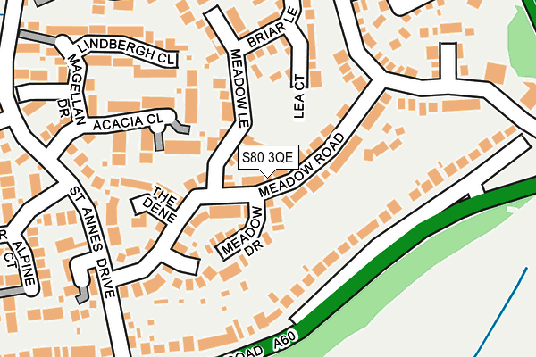 S80 3QE map - OS OpenMap – Local (Ordnance Survey)