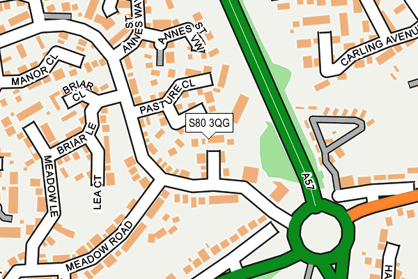 S80 3QG map - OS OpenMap – Local (Ordnance Survey)