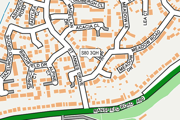 S80 3QH map - OS OpenMap – Local (Ordnance Survey)