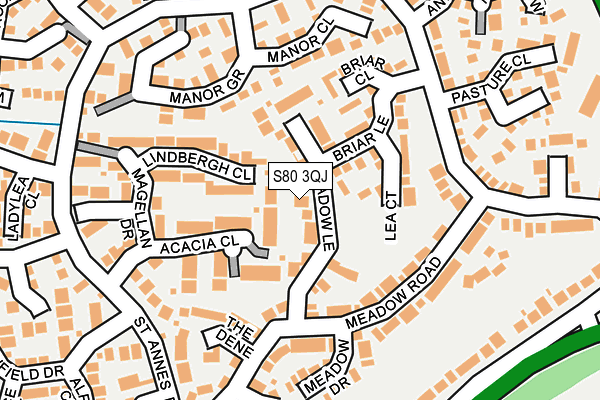 S80 3QJ map - OS OpenMap – Local (Ordnance Survey)