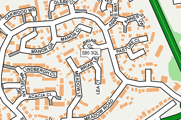 S80 3QL map - OS OpenMap – Local (Ordnance Survey)