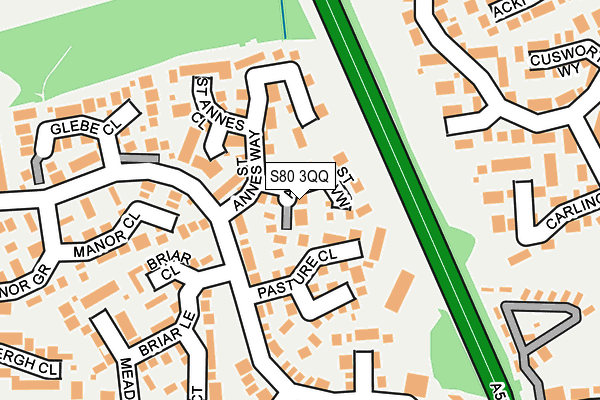S80 3QQ map - OS OpenMap – Local (Ordnance Survey)