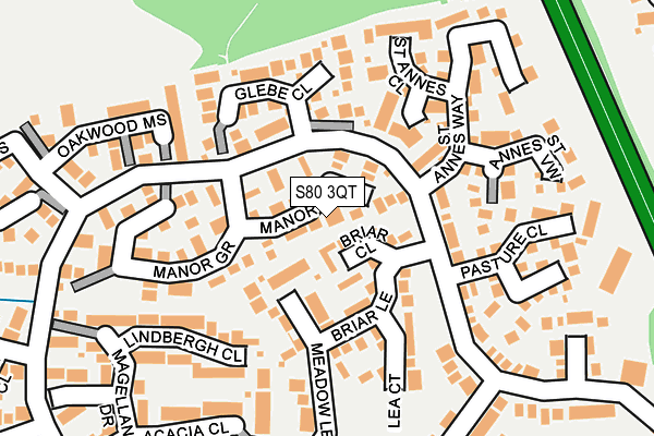 S80 3QT map - OS OpenMap – Local (Ordnance Survey)