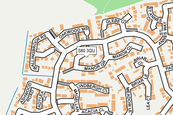 S80 3QU map - OS OpenMap – Local (Ordnance Survey)