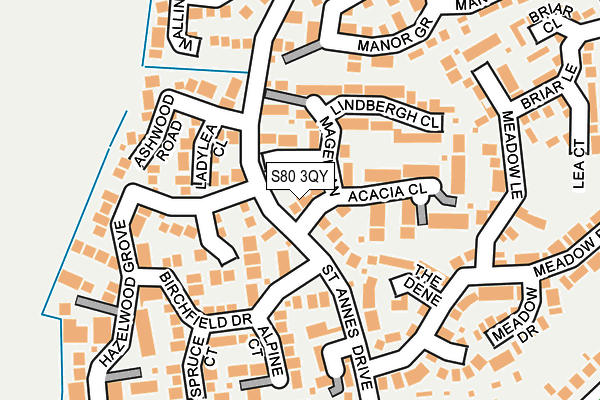 S80 3QY map - OS OpenMap – Local (Ordnance Survey)