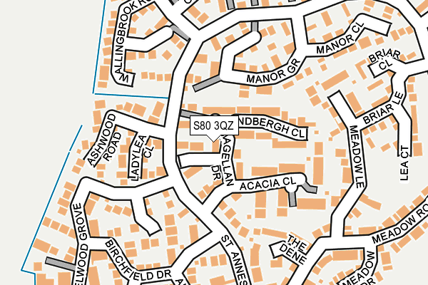 S80 3QZ map - OS OpenMap – Local (Ordnance Survey)